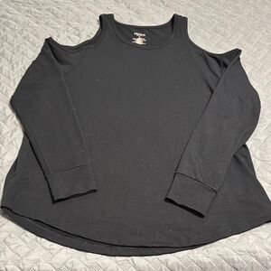Torrid Black Cold Shoulder long sleeve shirt